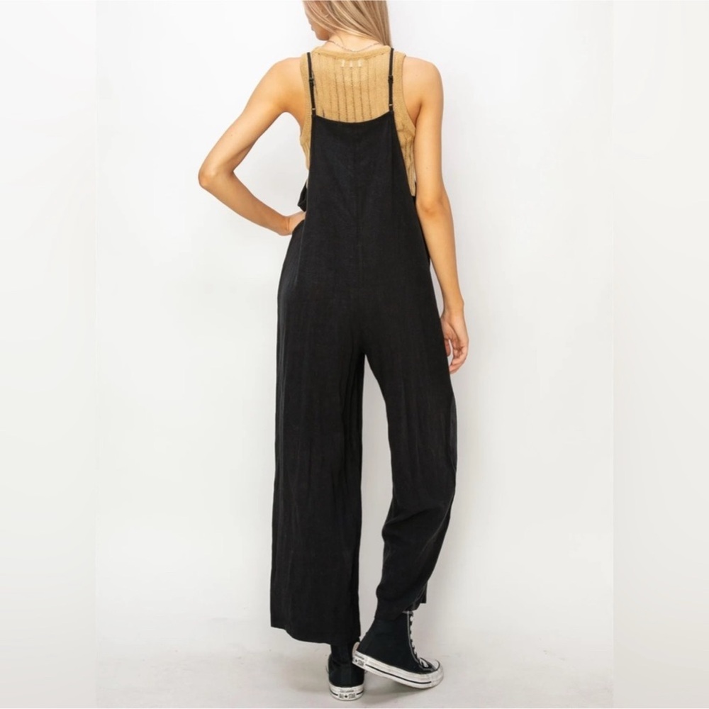 Linen Blend Jumpsuit Size Large - Picture 3 of 11